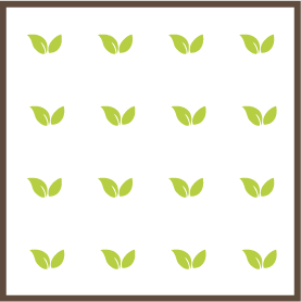 Quadrat mit 4 x 4 stilisierten Pflanzen.
