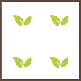 Quadrat mit 2 x 2 stilisierten Pflanzen.