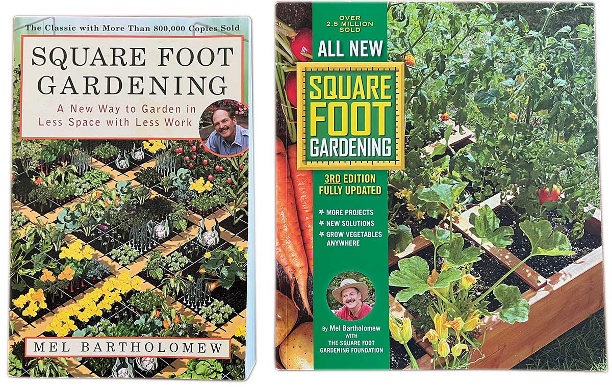 Zwei Bücher zum Square Foot Gardening.